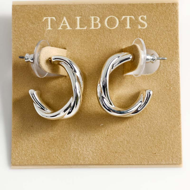 20mm Talbots Minimalist Bold Twiste C Hoop Earrings Chic Women Everyday Jewelry