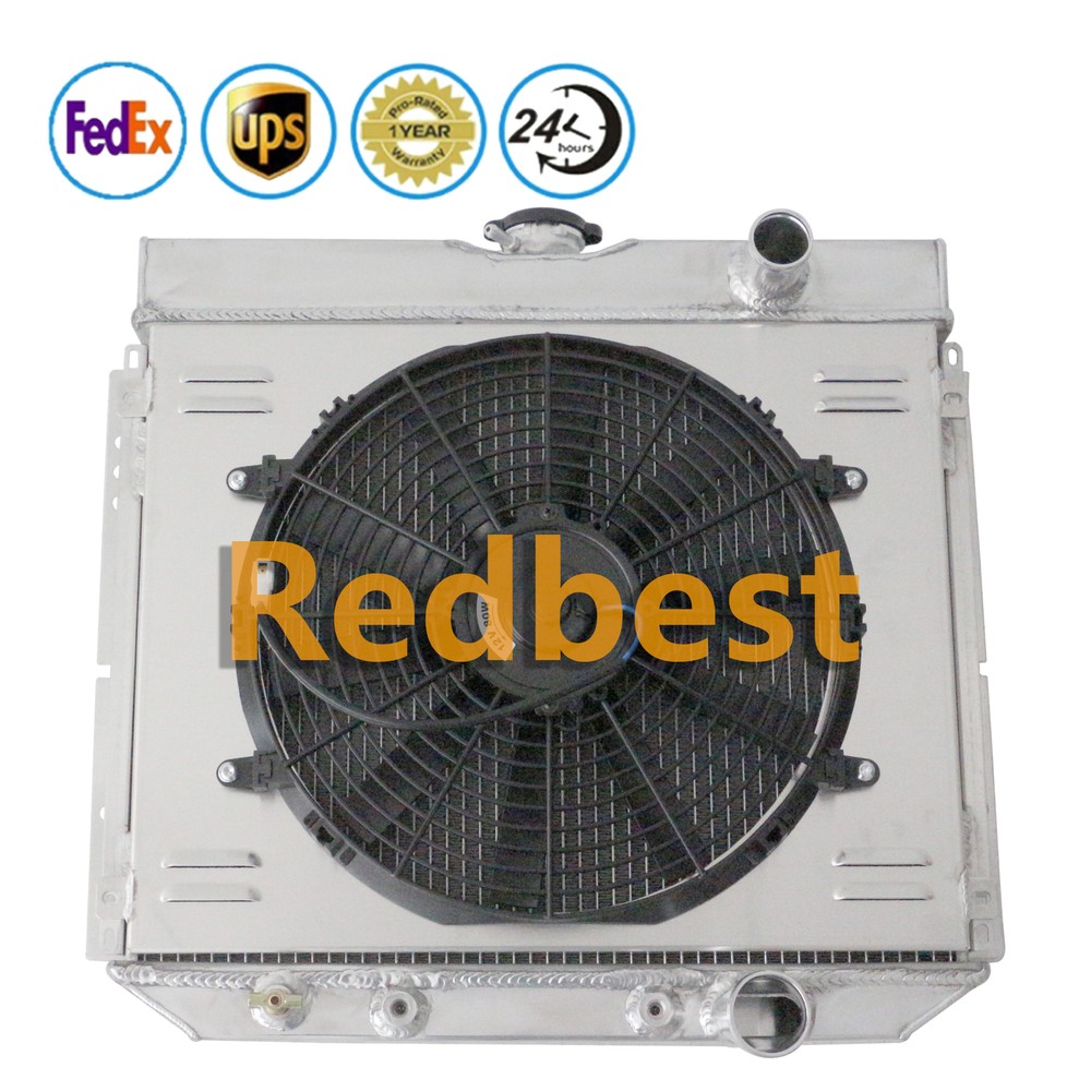 4 Row Aluminum Radiator+Shroud+Fan For 1967-1969 1968 Ford Mustang/Torino/Falcon