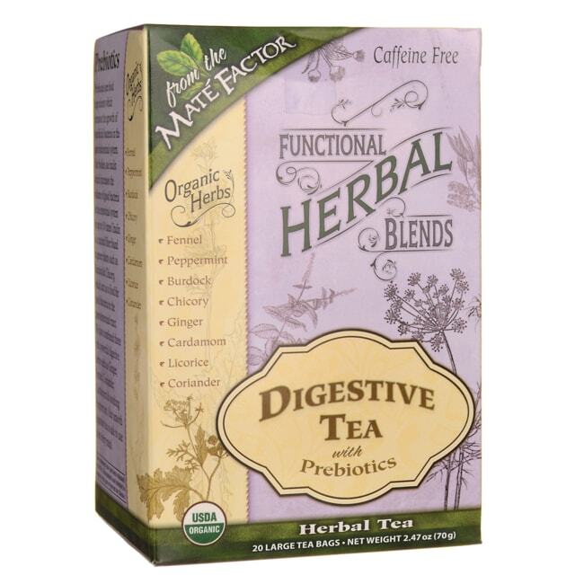 Mate Factor Functional Herbal Blends - Digestive Tea with Prebiotics 20 Bag(S)