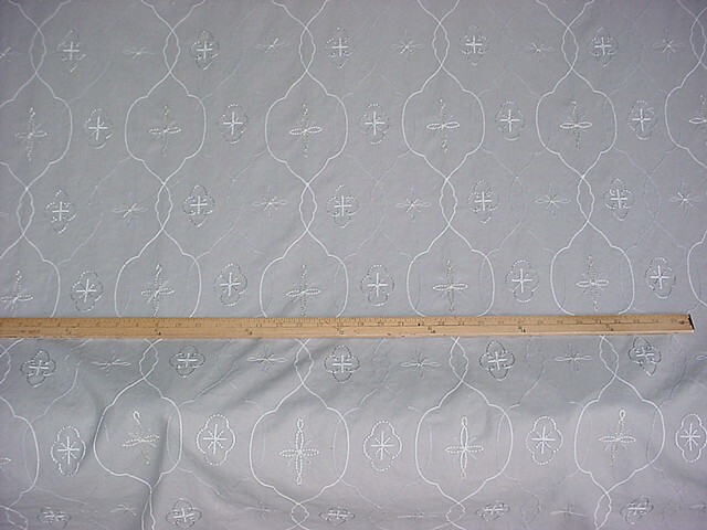 Kravet Couture 18Y 33944 Grey Blue Embroidered Wool Upholstery Fabric