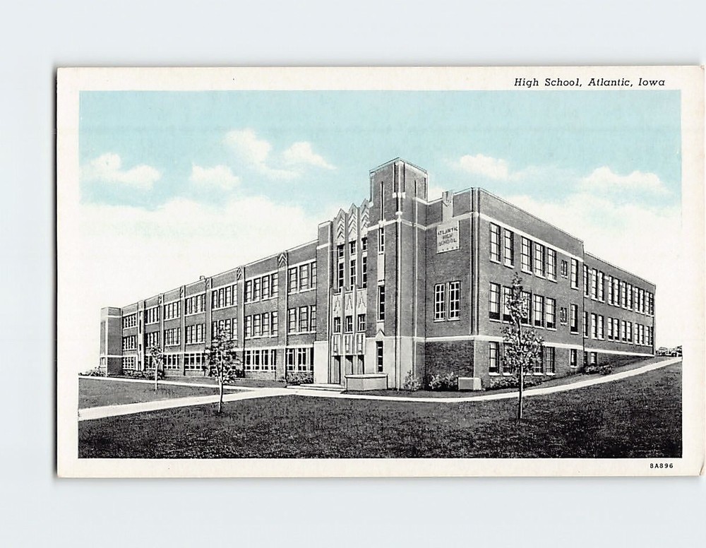 Postcard High School Atlantic Iowa