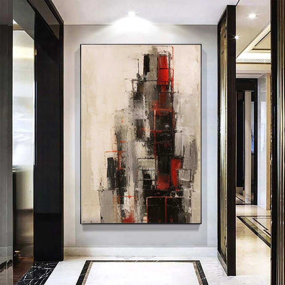 Thick Oil Knife Abstract Oil Painting On Canvas Hand Painted Modern Wall Black