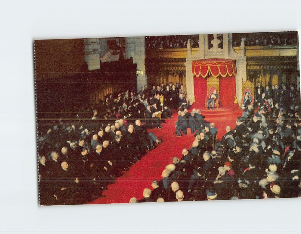 Postcard Opening of Parliament Senate Chamber Ottawa Ontario Canada
