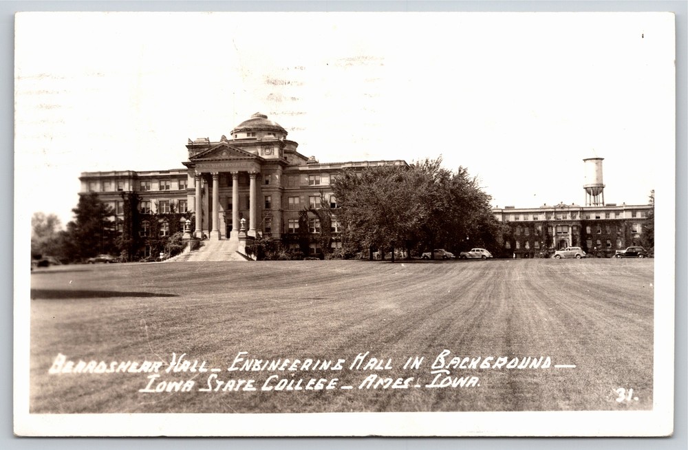 RPPC~Beardshear Hall & Engineering Hall Iowa State U Ames IA~Real Photo Postcard