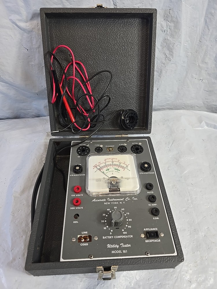 1960s VTG Utility Tube Filament Tester Model 161 by Accurate Instrument Co Untested-image