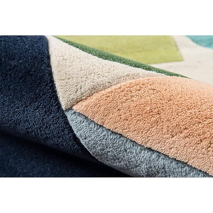 Handmade Handwoven Tufted Made of 100% Soft Blended Wool High-Density Thick Flor