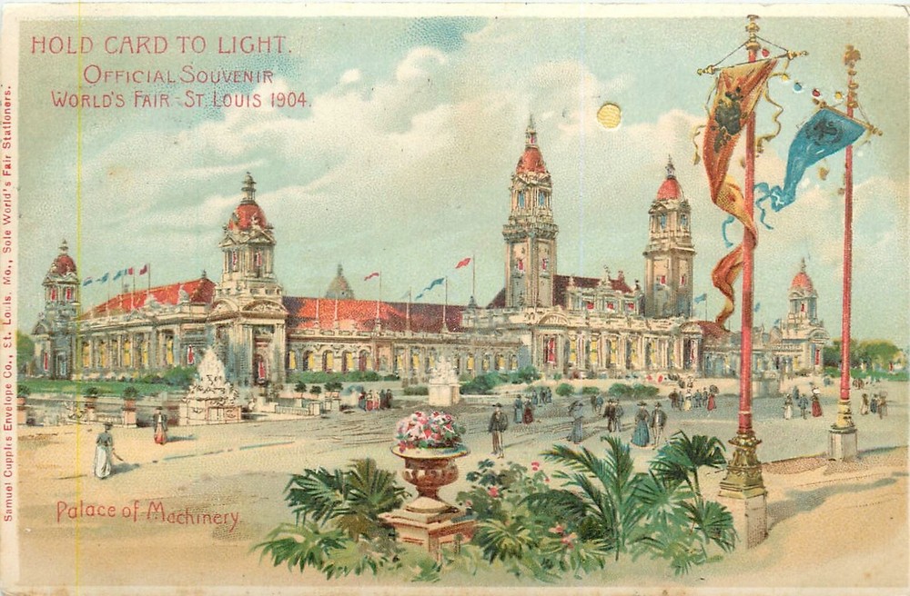 1904 St. Louis Missouri hold to light die cut World's Fair Postcard 25-799