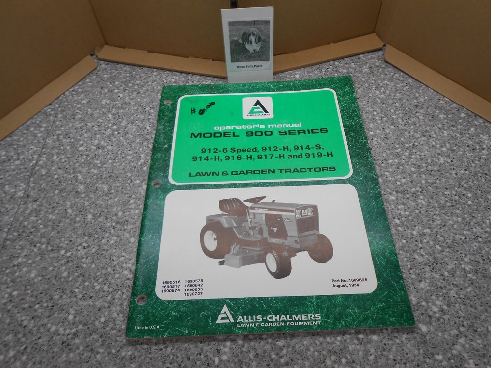Allis-Chalmers Model 900 Series Lawn & Garden Tractor Operator's Manual