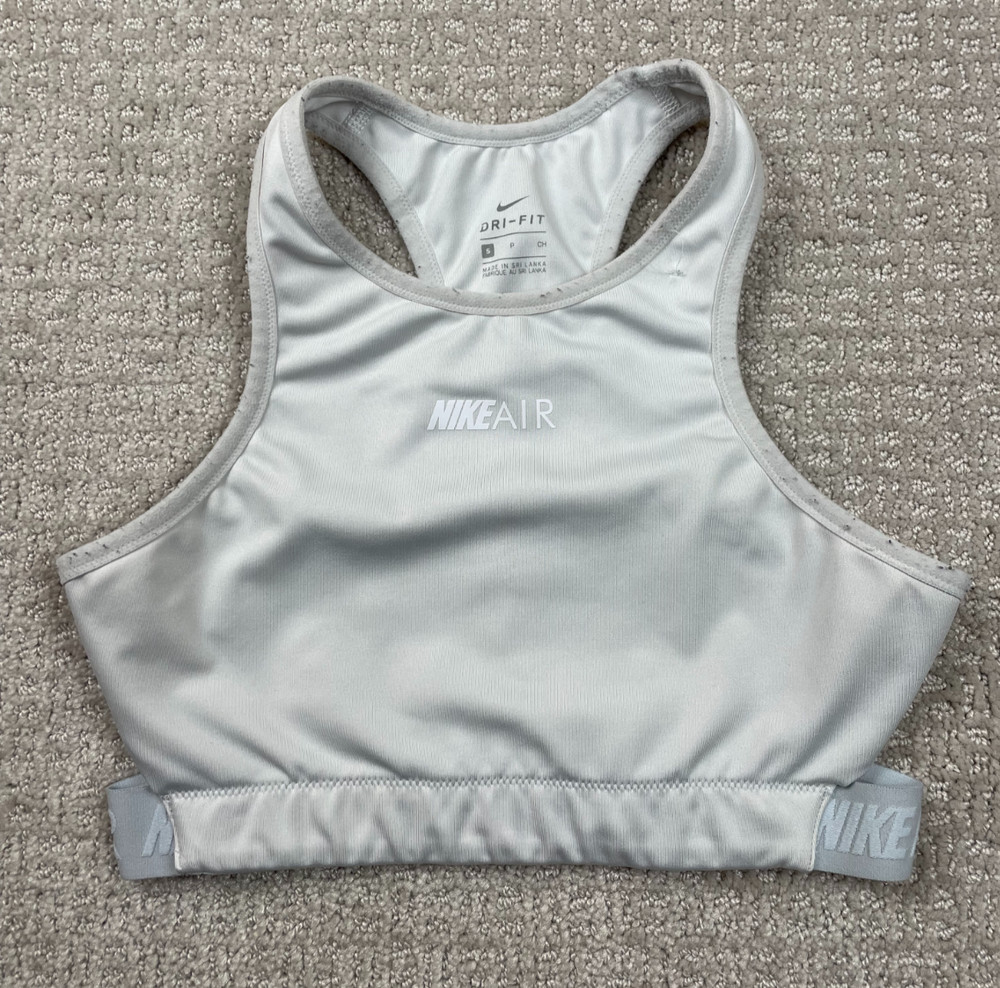 Nike Air Sports Bra Womens Small White High Neck Racerback Medium Impact S