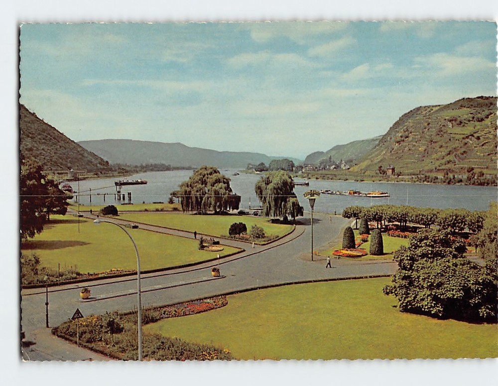 Postcard Scene on the River Rhine Andernach Am Rhein Germany