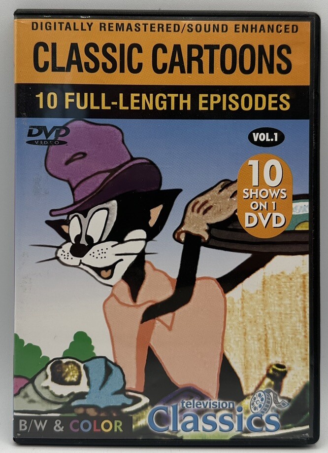 Classic Cartoons DVD 10 Full-length Episodes TV Classics Great Condition
