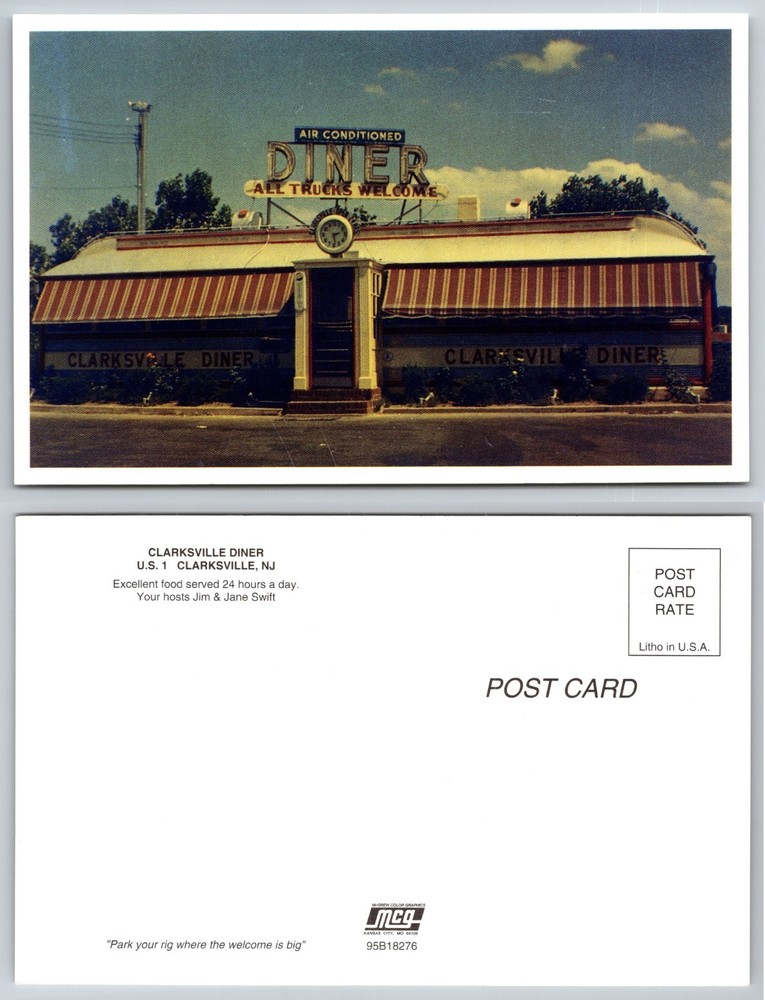 Clarksville Diner Clarksville NJ Postcard