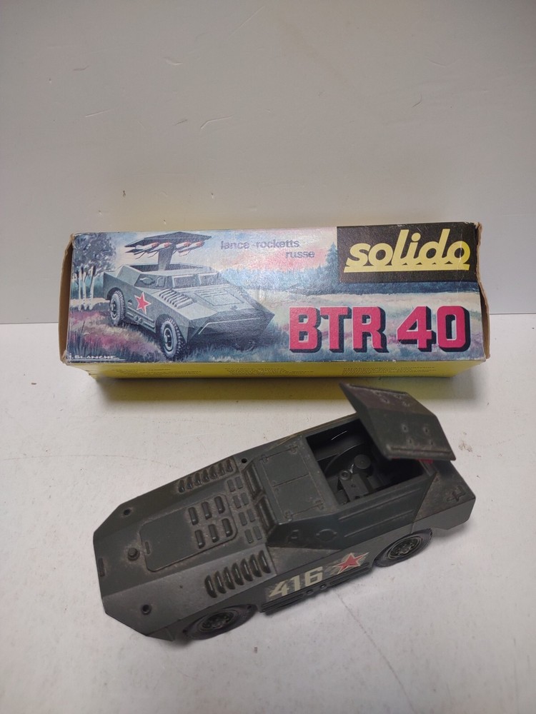 Vintage Solido Military BTR 40 Russian Rocket Launcher 1/50 Scale Diecast #225