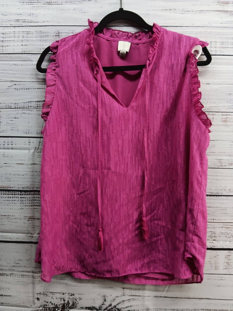 Joie Blouse Women's Large Boho Pink Sleeveless Sheer Lightweight