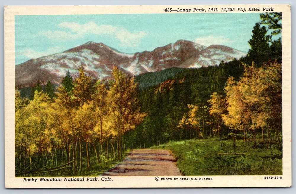 Postcard Long Peak, Estes Park, Rocky Mountain National Park Colorado Unposted