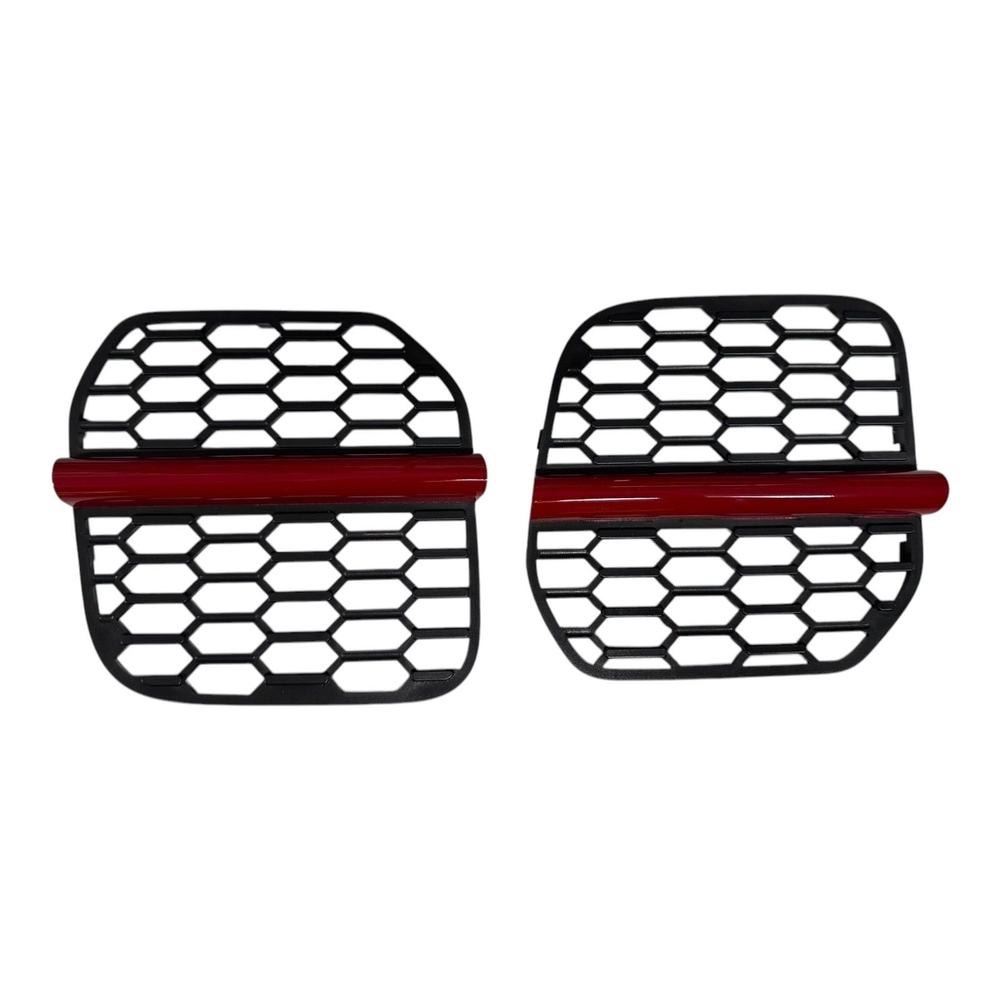For MINI JCW LCI2 Side Duct Mesh Stone Guard + Red Duct Fins F56 F57 2021 - 2024