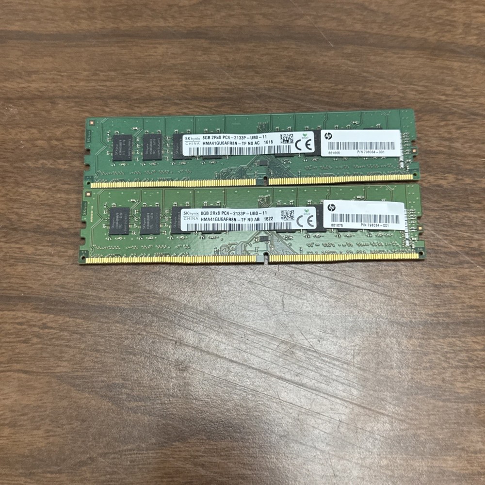 Lot of 2 SK hynix 8GB DDR4-2133 PC4-2133P 2Rx8 Desktop RAM HMA41GU6AFR8N