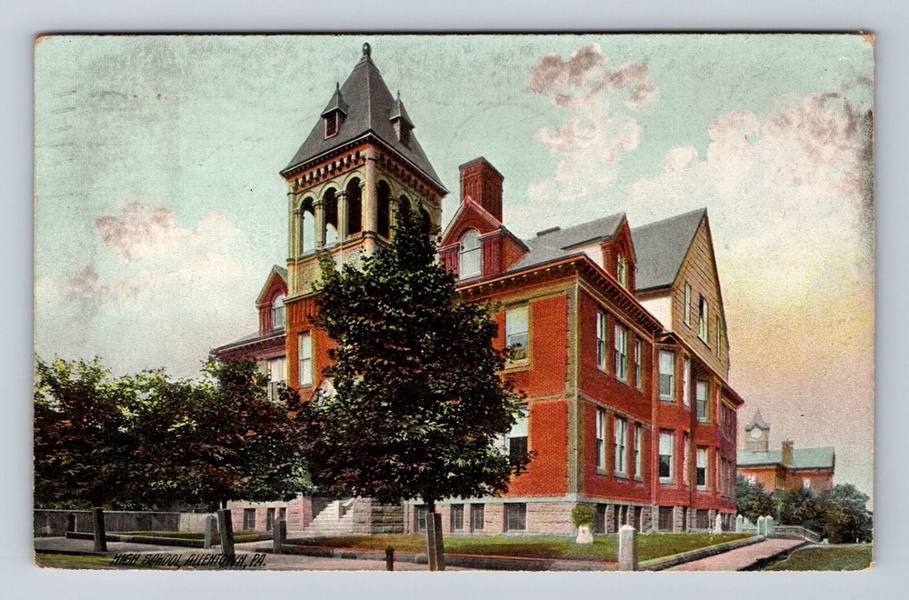 Allentown PA-Pennsylvania, Panoramic View High School, Vintage Postcard