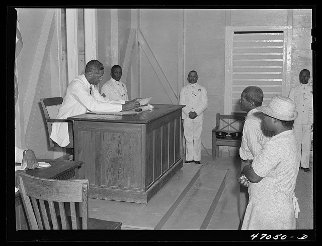 Photo:Frederiksted Saint Croix Virgin Islands 1941 Court Day in Courtroom