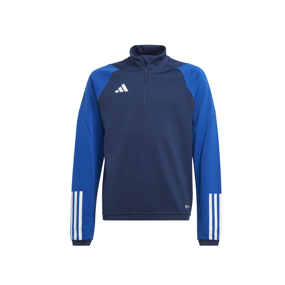 adidas Tiro23 Long Sleeve Quarter Zip Pullover Youth Boys Blue Casual Tops HK764