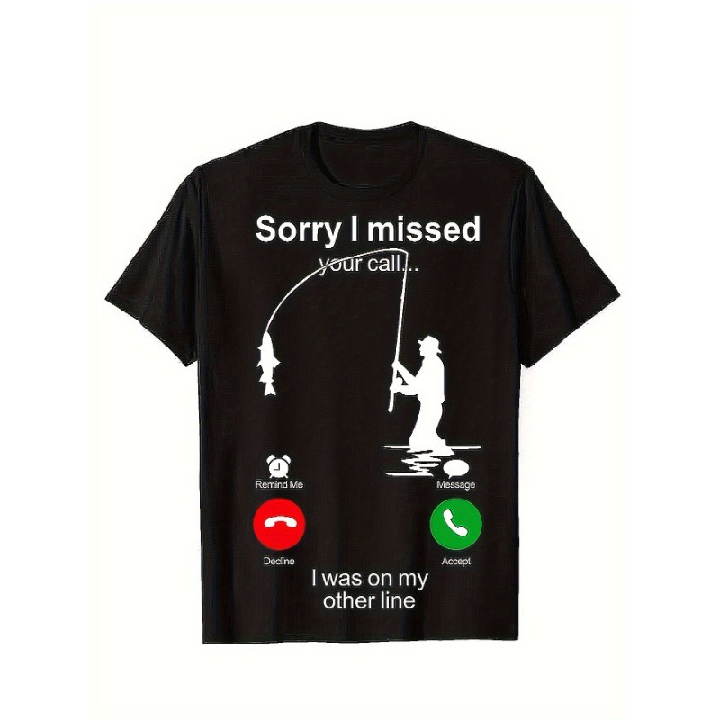 Funny Fishing Man Print Men's Casual Short Sleeve Shirt Men's Shirt for Summer