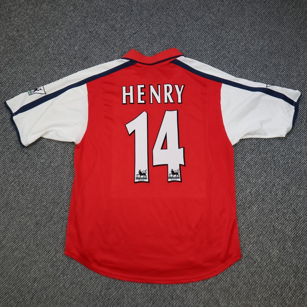 Arsenal Shirt Medium Red Home Kit 1999 2000 Nike Soccer Jersey Thierry Henry 14