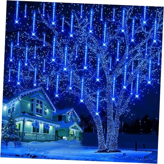 12-Inch Deep Blue Meteor Shower Christmas Lights for Outdoor Decor
