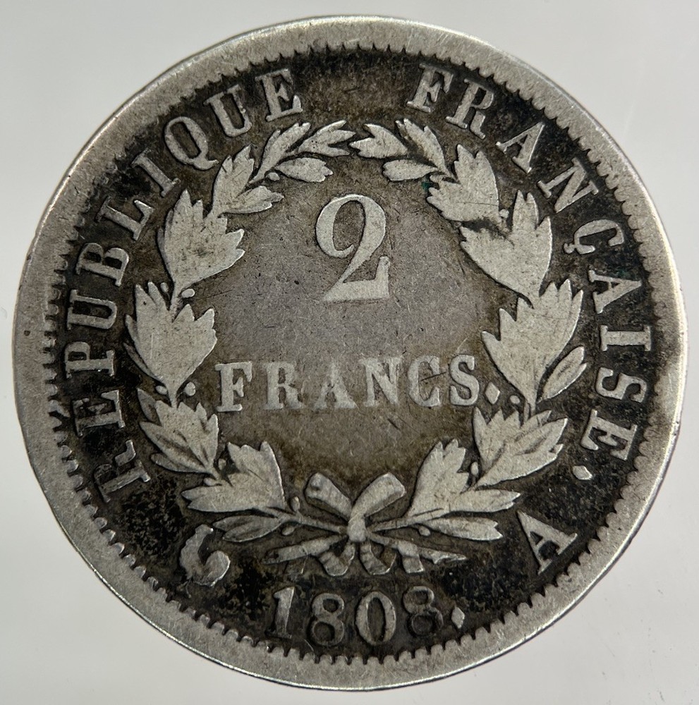 1808 France 2 Francs Napoleon Bonaparte Silver Coin | Collectable Grade