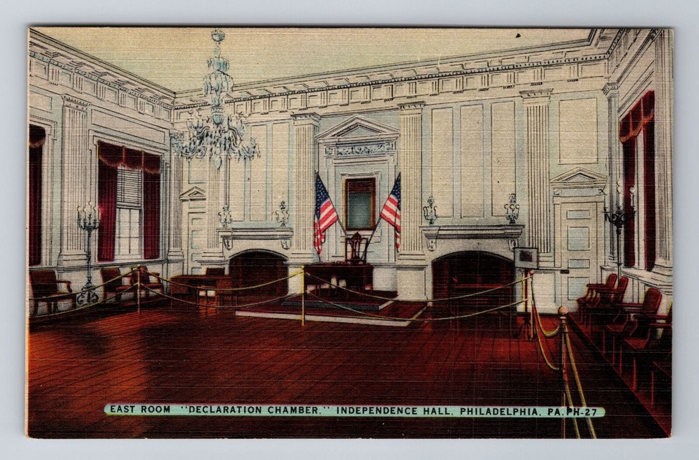 Philadelphia PA-Pennsylvania, East Room, Independence Hall, Vintage Postcard
