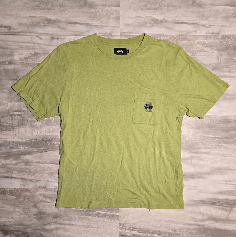 Stussy Green Pocket Tee Medium Streetwear Essential
