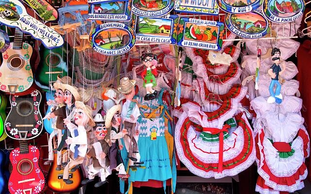 Los Angeles California Olvera Street 2012 Mexican Folk Dolls Dresses Pi�atas