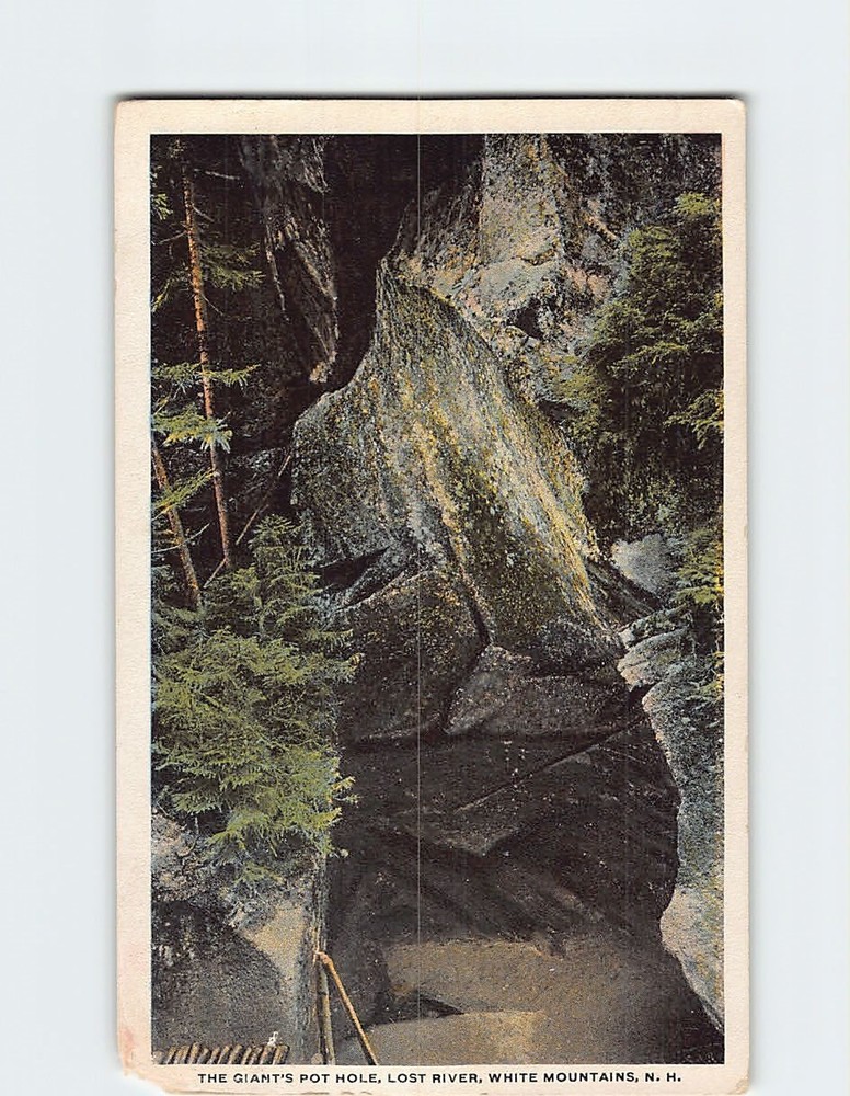 Postcard Giant's Pot Hole Lost River White Mountains NH USA