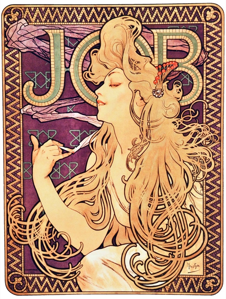 Decor poster.Interior design Art Nouveau.Mucha Fashion Job Nymph.6218