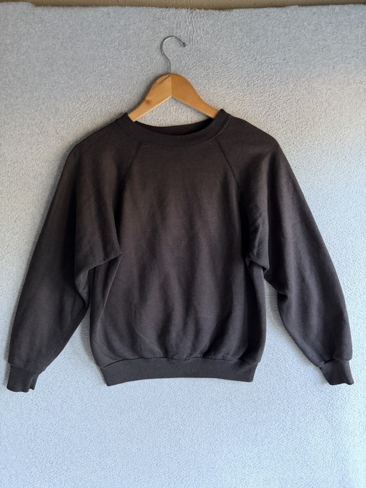 VTG 80s Tultex Sweater Mens Medium Black Fleece Made In USA