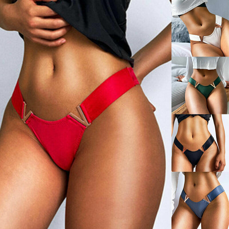 Women Letter G-string Panties Underwear Satin Thong Sexy Briefs Lingerie