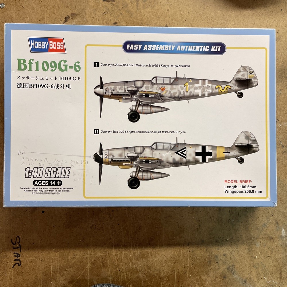 HOBBYBOSS 81751 1/48 scale Messerschmitt Bf109G-6  Aircraft Model kit open box