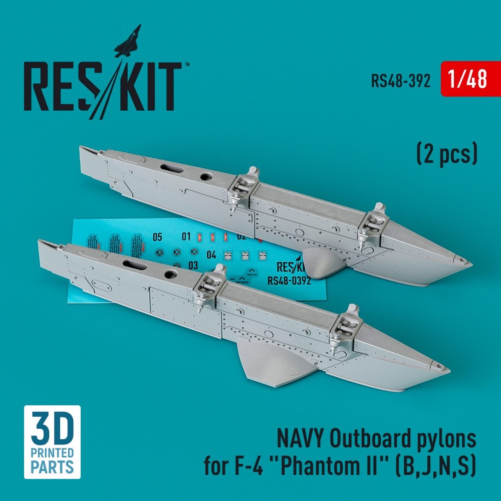 NAVY Outboard pylons for F-4 Phantom II B,J,N,S 2pcs Scale 1:48 ResKit RS48-0392