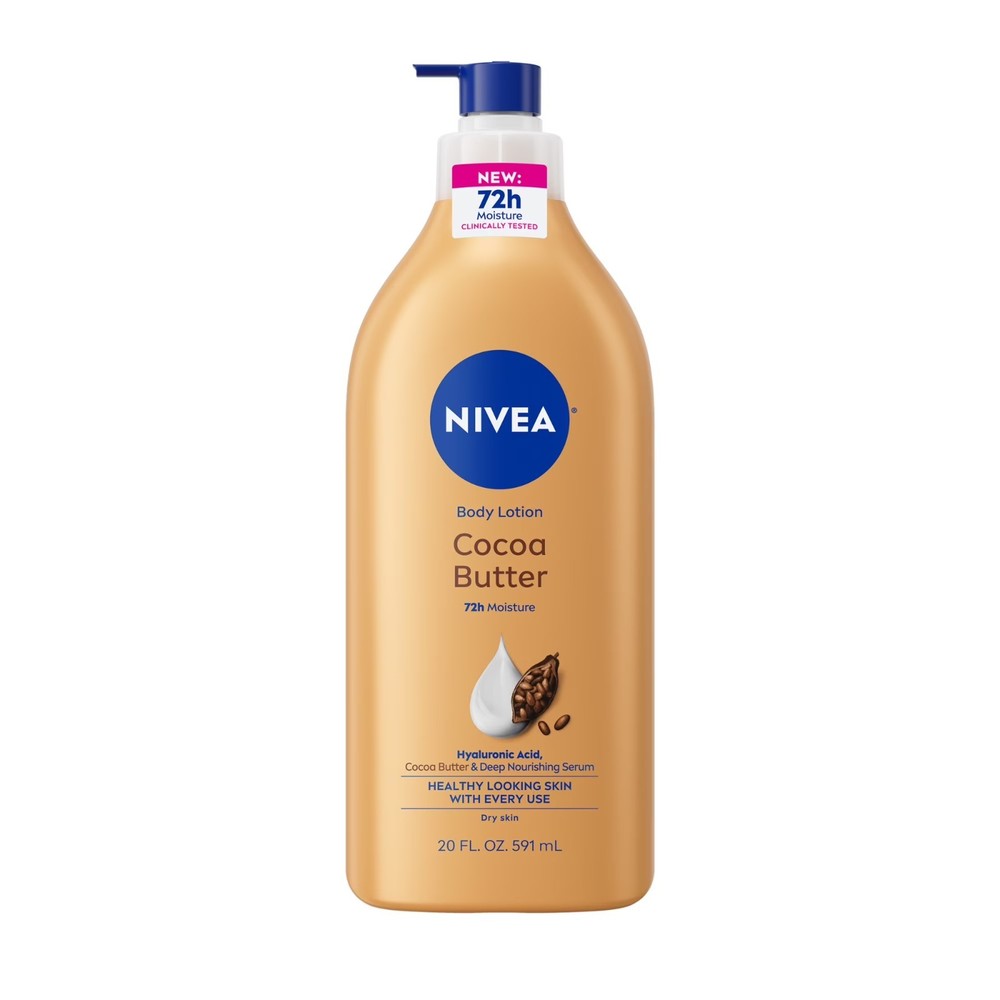 NIVEA Cocoa Butter Body Lotion with Deep Nourishing Serum, 20 Fl Oz