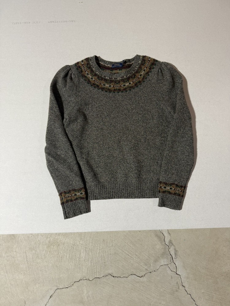 Vintage Polo Ralph Lauren Fair Isle Sweater Mens Medium Wool Nordic Ski