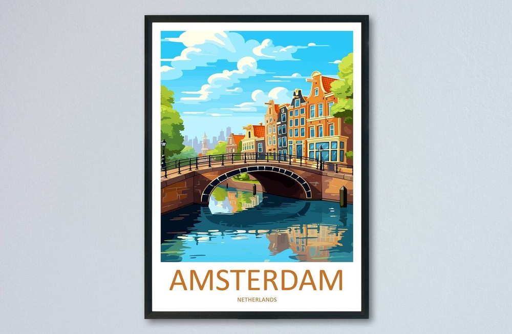 Amsterdam Travel Print Wall Art Amsterdam Wall Hanging Home Dcor Amsterdam Gift