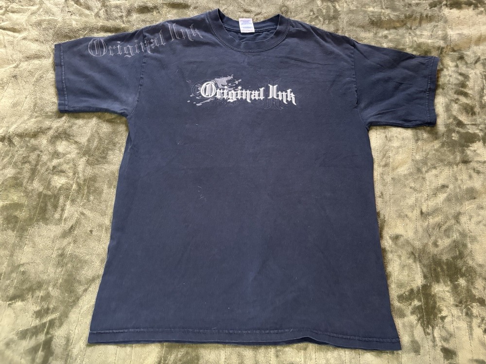 Vintage Y2K Original Ink Tattoo Shop Shirt Mens Large Punk Grunge Emo Goth 2000s