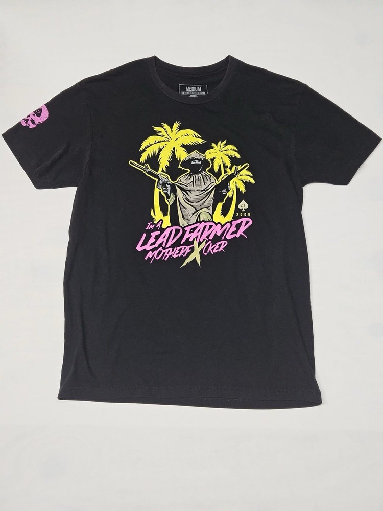 Zero Foxtrot Lead Farmer Motherf***er T Shirt Medium USA Made Black Graphic Tee