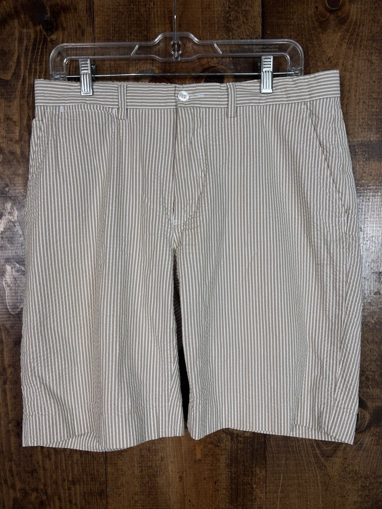 Ralph Lauren Shorts Mens 32 Seersucker Cotton Blend Striped Preppy Yacht Summer