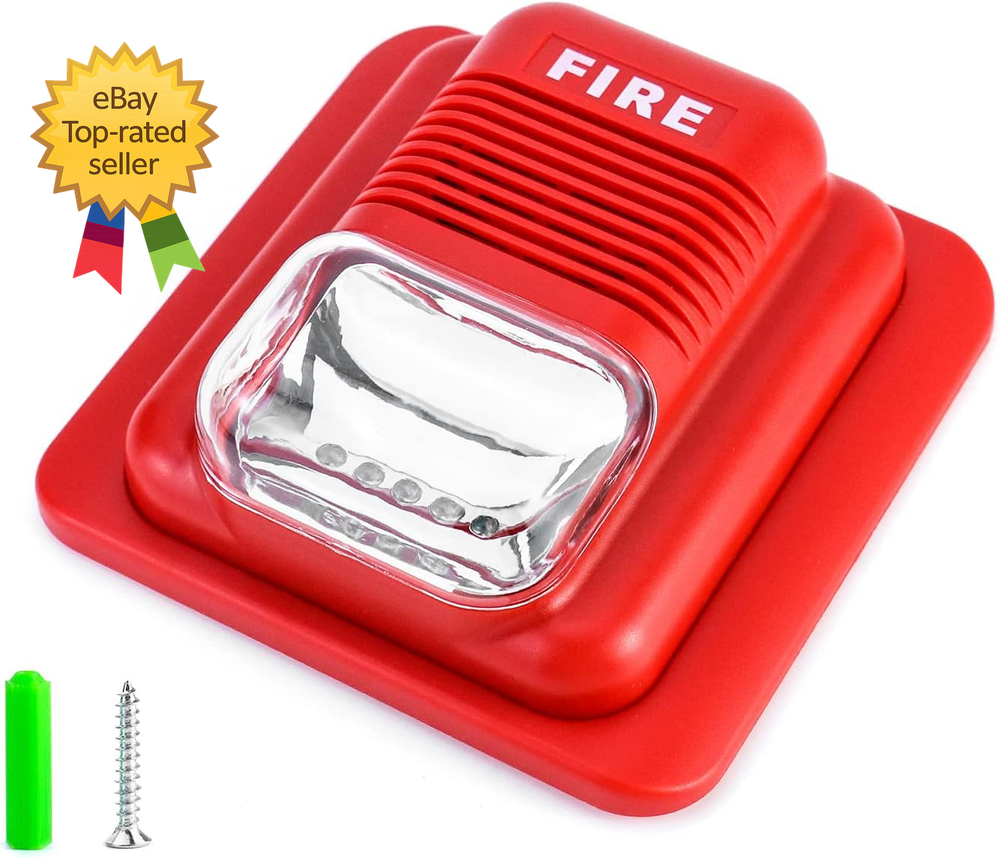 Fire Alarm 12 24V DC Wired Sound and Light Fire Alarm Warning Strobe Siren Horn