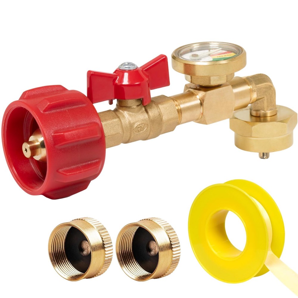 LEHKG Propane Refill Adapter with Valve and Gauge, Fill 1 lb Bottles from 20 ...