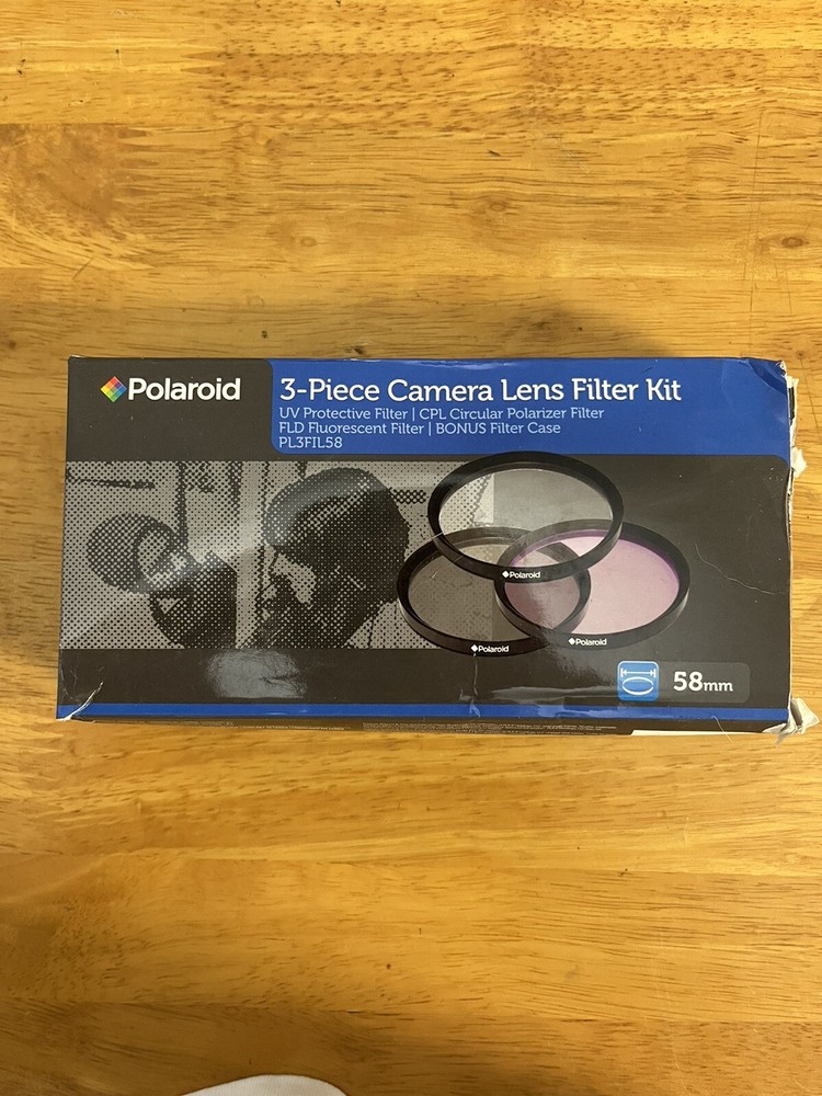 Polaroid Optics 58mm 4-Piece Camera Lens Filter Kit Set (UV,CPL,FLD)