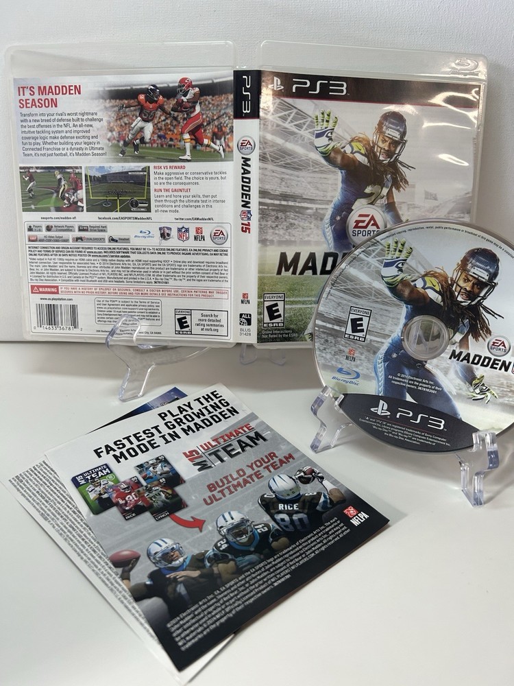 Madden NFL 15 (Sony PlayStation 3/PS3, 2014) *CIB* Richard Sherman Cover