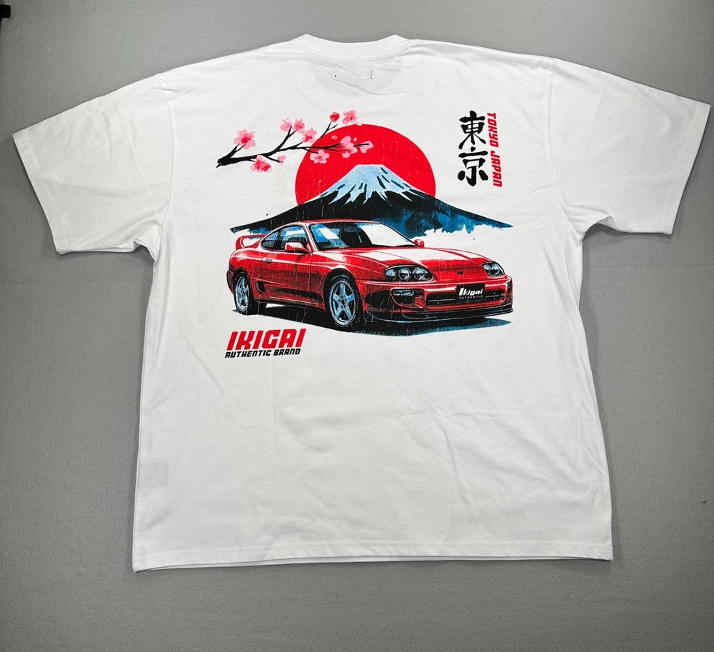 Toyota Supra JDM Japan Graphic T Shirt Mens XL White Streetwear Anime NWT