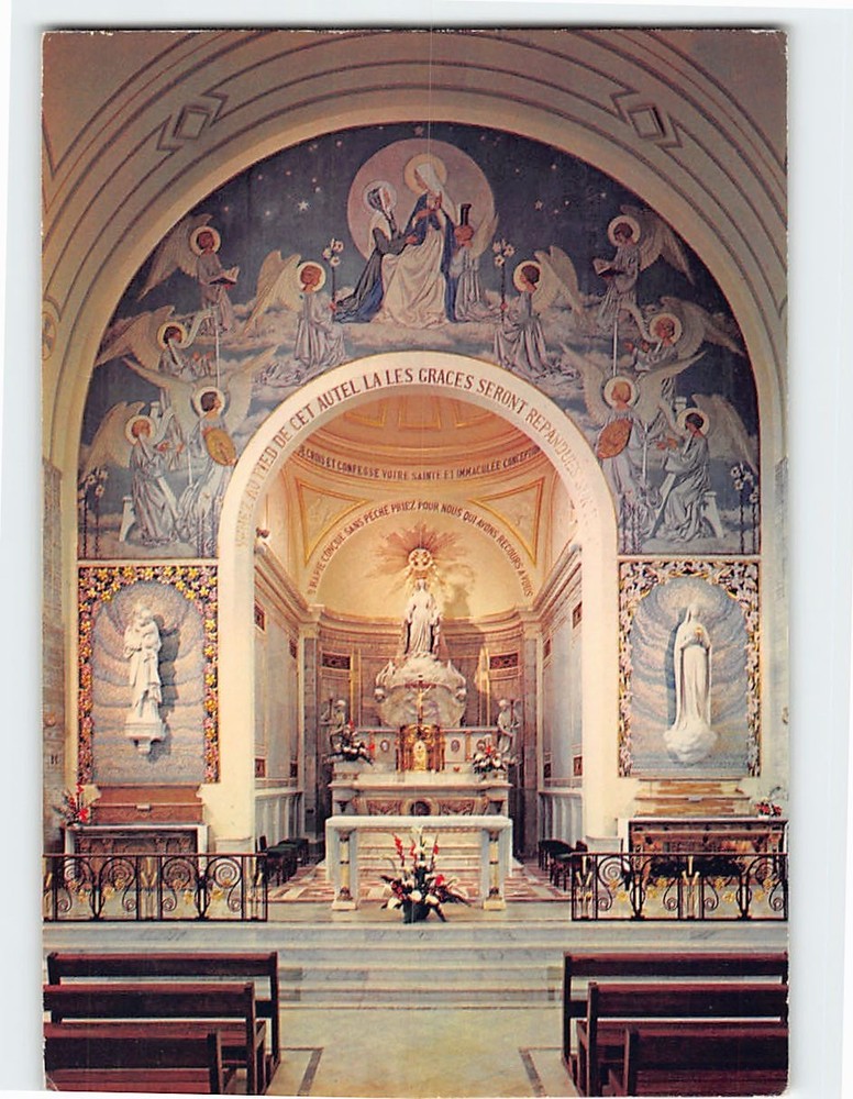 Postcard Interior of the Chapel of Our Lady of the Miraculous Medal Paris France