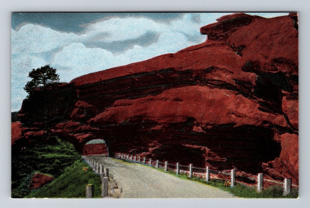 Denver Mountain Parks CO-Colorado Tunnel On Creation Rock Drive Vintage Postcard
